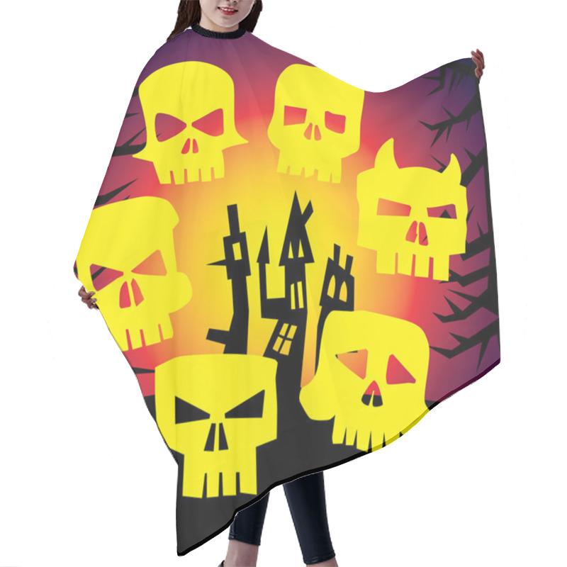 Personality  Angry Monster Skull Hair Cutting Cape