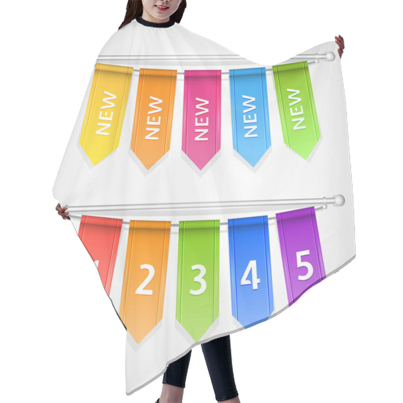 Personality  Vector Sale Labels With Numbers Hair Cutting Cape