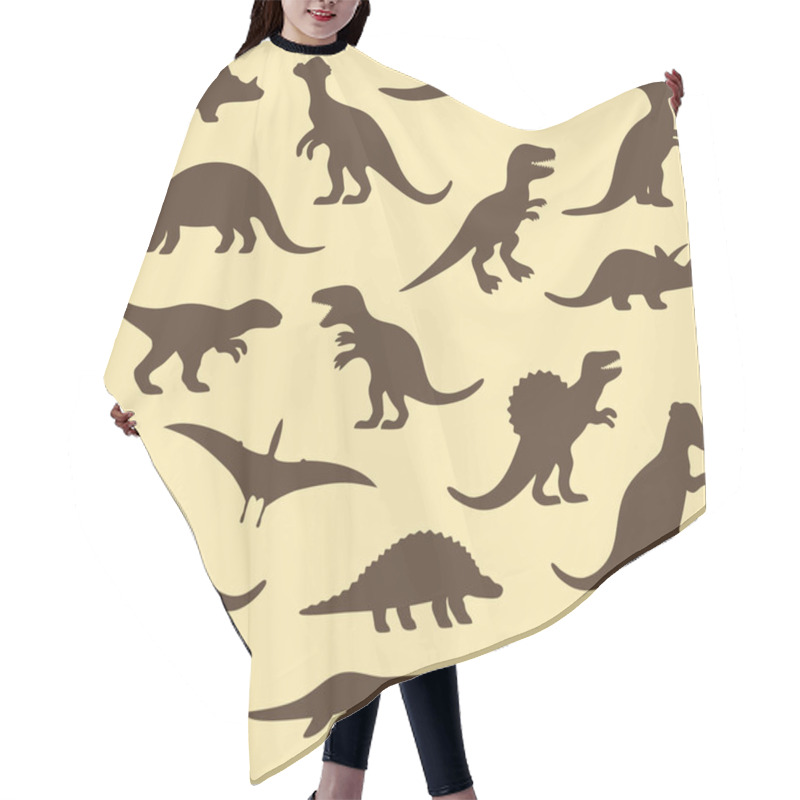 Personality  Vector Set Silhouettes Of Dinosaur Hair Cutting Cape