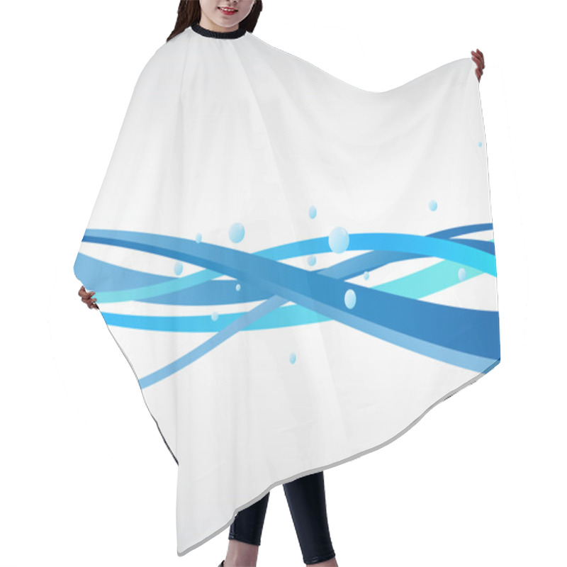 Personality  Vector Blue Background With Waves Hair Cutting Cape