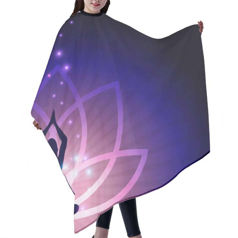 Personality  Beautiful Lotus Flower And Yoga Hair Cutting Cape