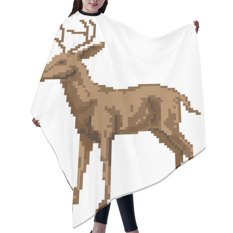 Personality  Pixel Art Deer Illustration Hair Cutting Cape