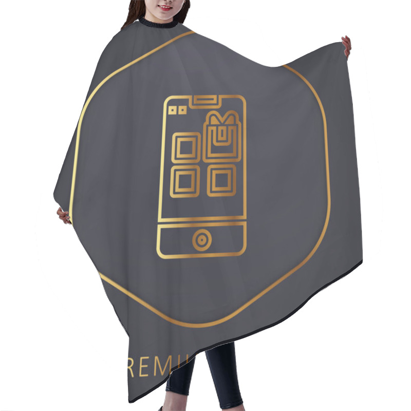 Personality  Application Golden Line Premium Logo Or Icon Hair Cutting Cape