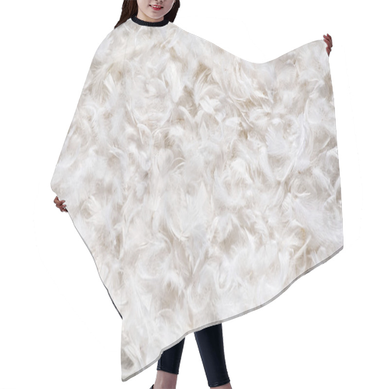 Personality  Background Texture Of Soft White Feathes Hair Cutting Cape