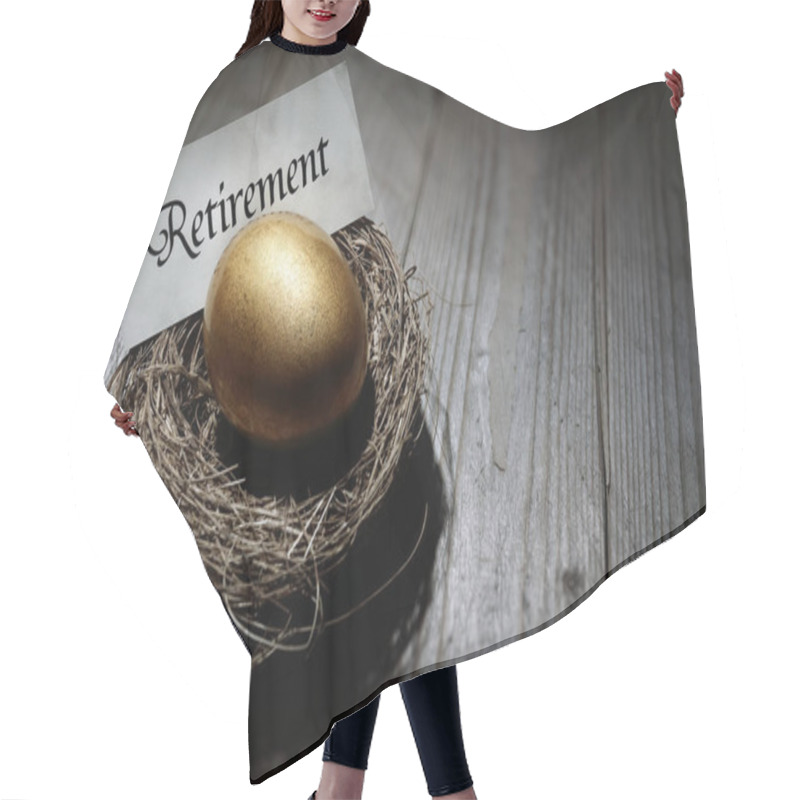 Personality  Golden Nest Egg Concept  Hair Cutting Cape