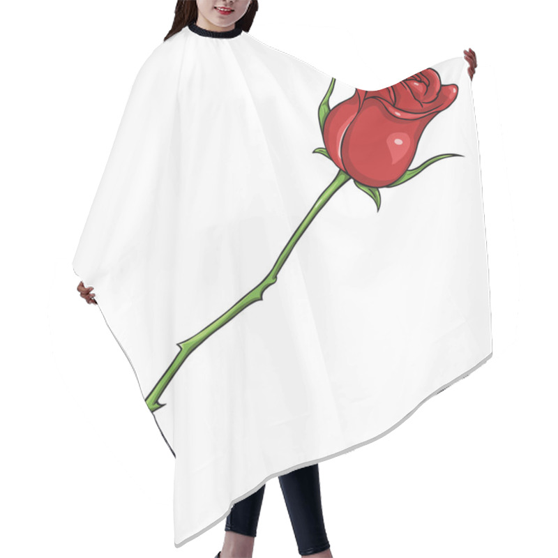 Personality  Vector Cartoon Isolated Illustration - Red Rose Hair Cutting Cape