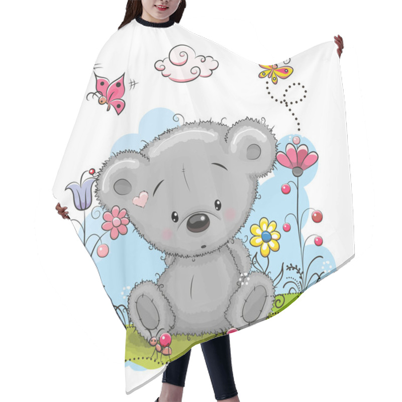 Personality  Bear With Flowers Hair Cutting Cape