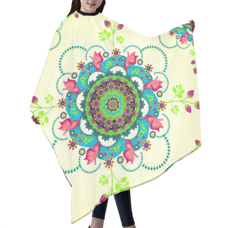 Personality  Mandala Flower And Butterflies Hair Cutting Cape