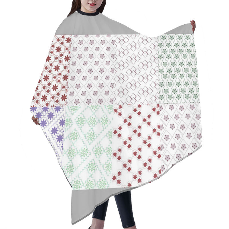 Personality  Set Of Seamless Christmas Patterns, Snowflakes Hair Cutting Cape