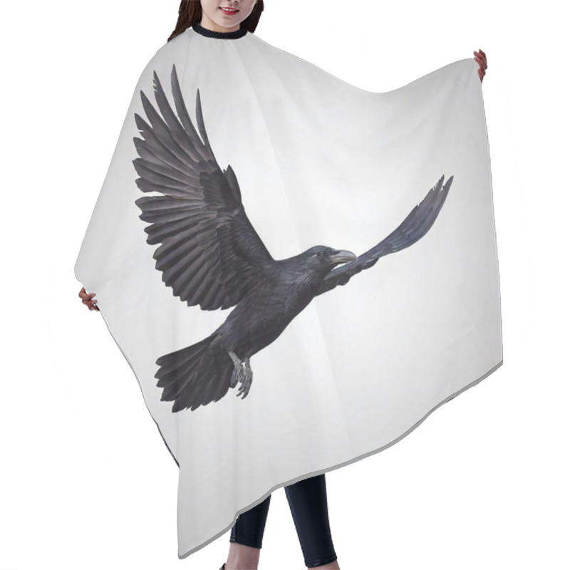 Personality  Black Heron In Flight, Isolated On Black Background Hair Cutting Cape