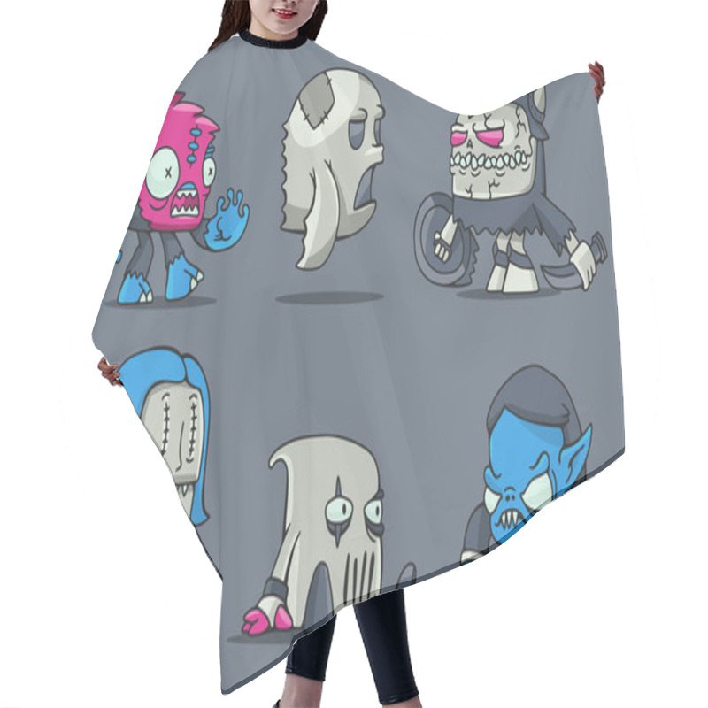 Personality  Funny Cartoon Game Monsters Hair Cutting Cape