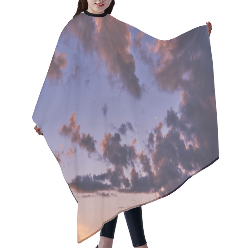 Personality  Sky At Sunset With Purple Orange And Blue Hues  Hair Cutting Cape