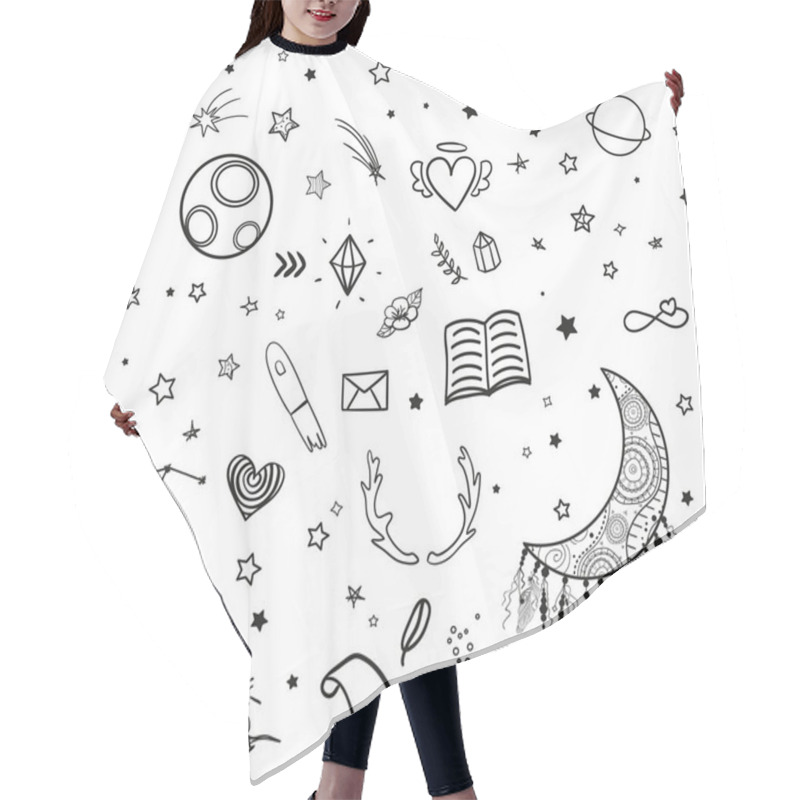 Personality  Illustration. Digital Art Hair Cutting Cape