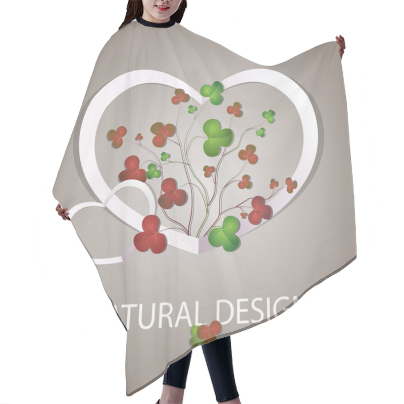 Personality  Heart With Clover Leaves. Vector Illustration. Hair Cutting Cape