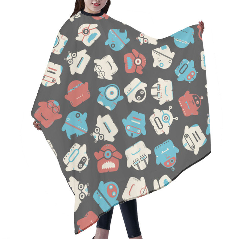 Personality  Funny Monsters - Seamless Pattern Hair Cutting Cape