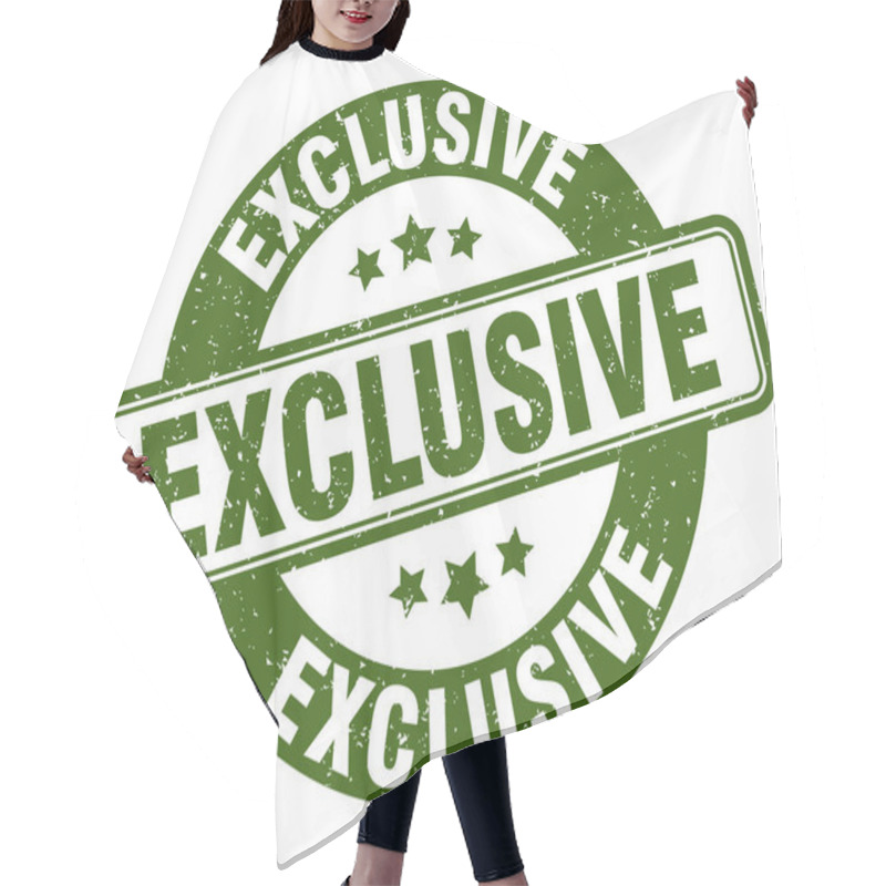 Personality  Exclusive Stamp. Exclusive Sign. Round Grunge Label Hair Cutting Cape