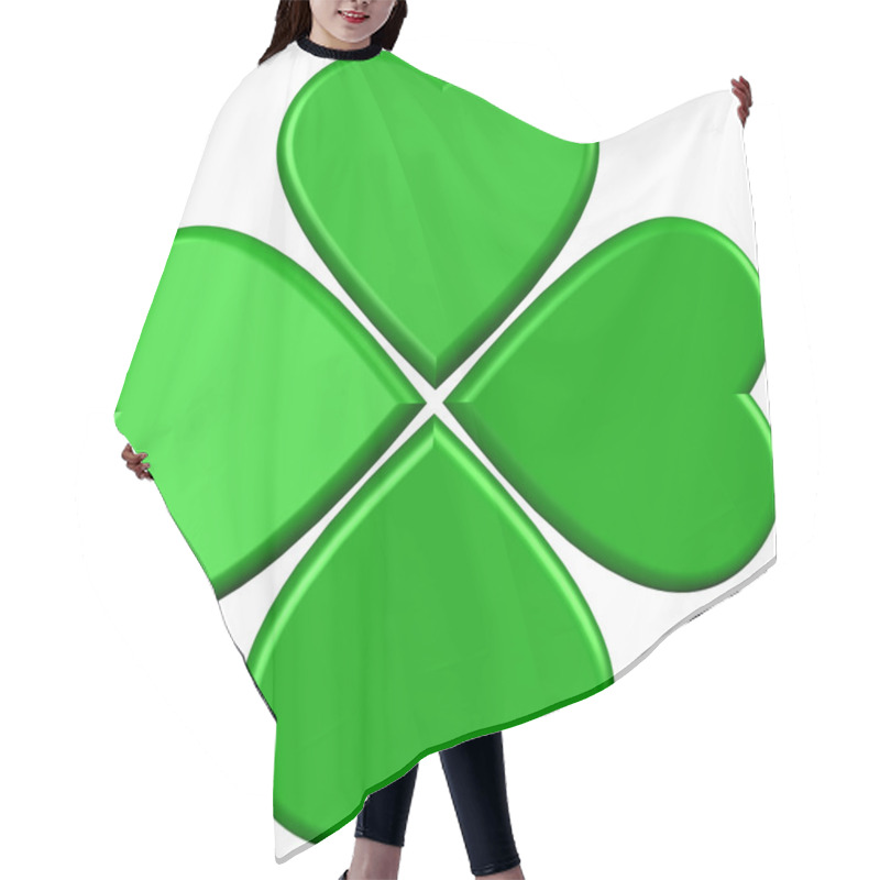 Personality  Green 4 Leaves Clover Hair Cutting Cape