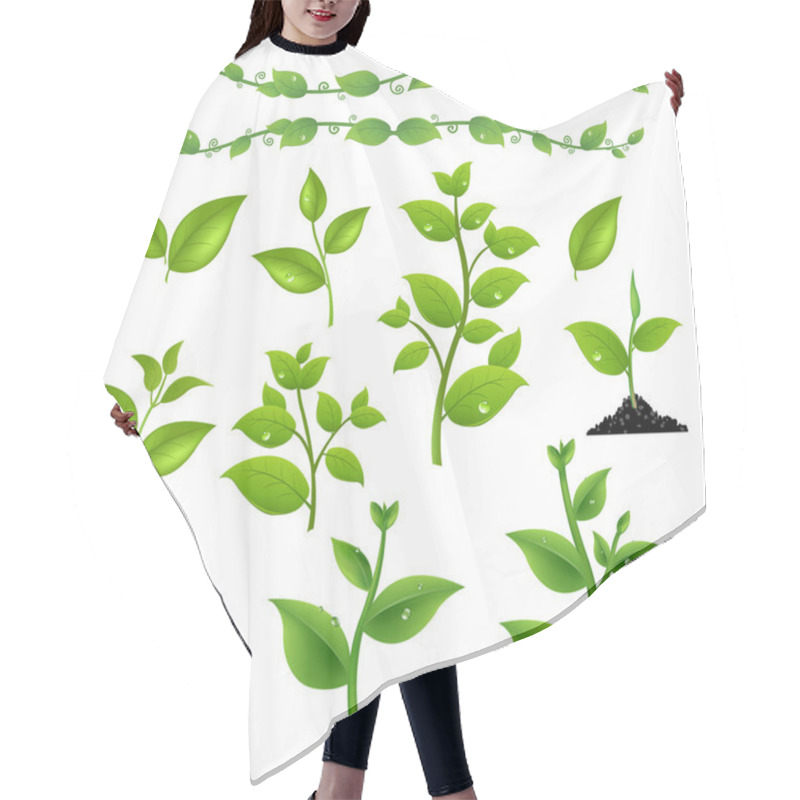 Personality  Set Leaves And Plants Hair Cutting Cape