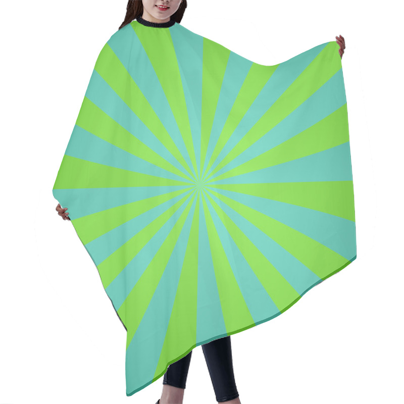 Personality  Green Blue Retro Ray Design Background Hair Cutting Cape