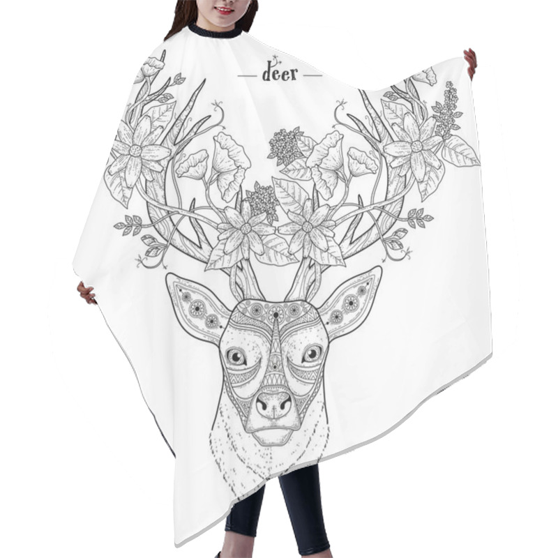 Personality  Elegant Deer Head Hair Cutting Cape