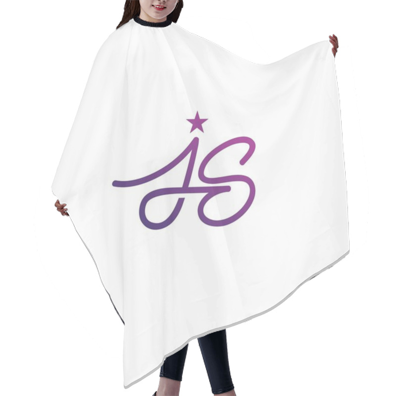 Personality  JS Star Logo Design Suitable For Initial Design Hair Cutting Cape