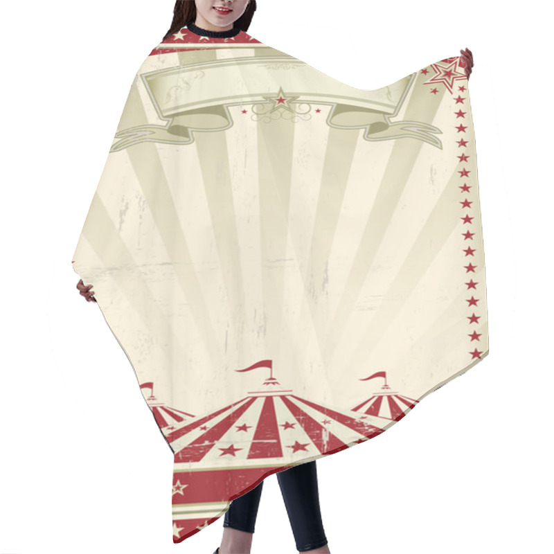 Personality  Red Circus Retro Hair Cutting Cape