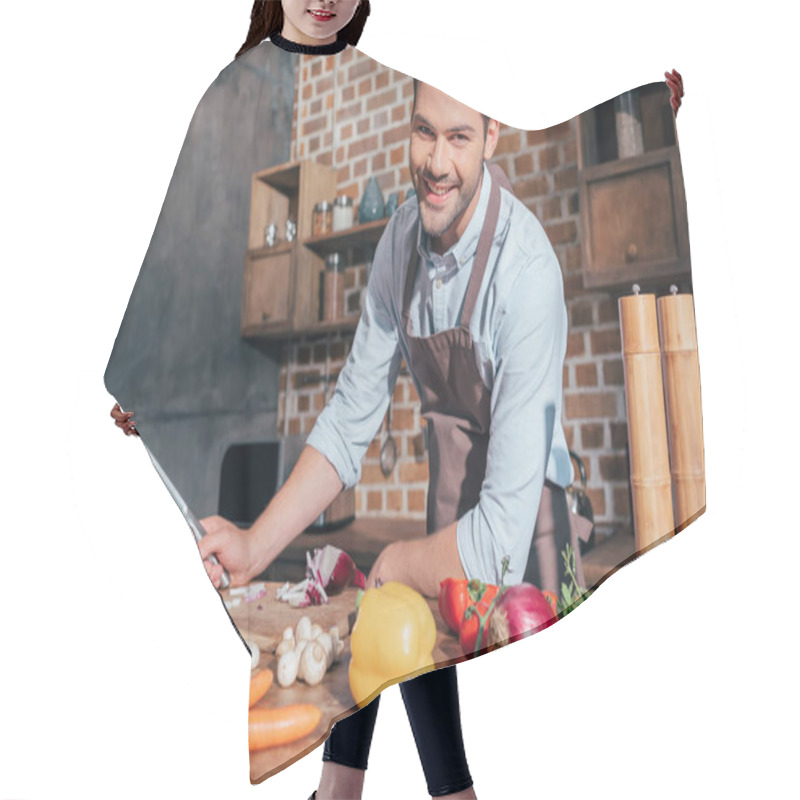 Personality  Young Man Cooking Hair Cutting Cape