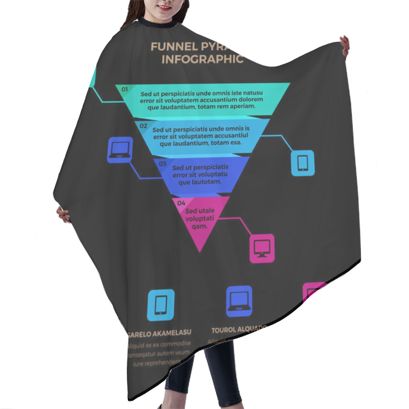 Personality   Infographic Elements With Steps And Description Next To It  Hair Cutting Cape