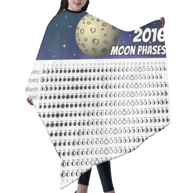 Personality  Moon Calendar 2016 Hair Cutting Cape