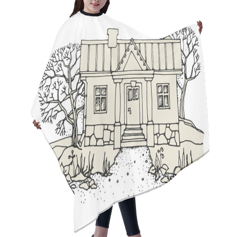 Personality  Cartoon House Hair Cutting Cape