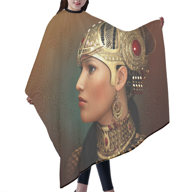 Personality  Portrait Of An Oriental Princess, 3d CG Hair Cutting Cape