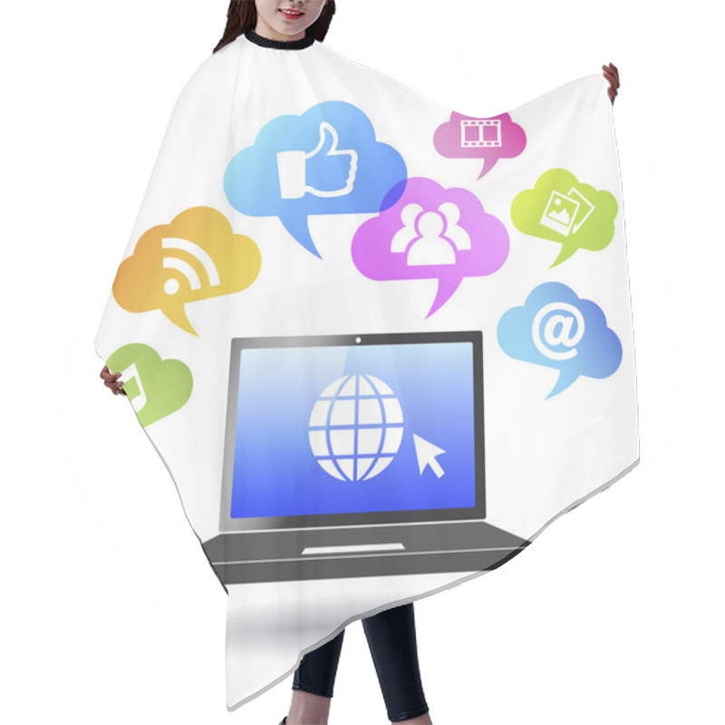 Personality  Social Media Web Internet Concept Hair Cutting Cape