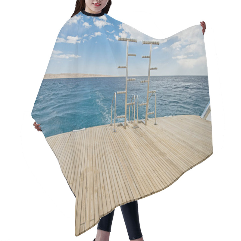 Personality  Ladders On The Back Of A Luxury Motor Yacht Hair Cutting Cape