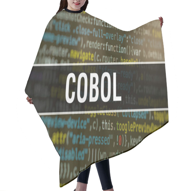 Personality  COBOL With Abstract Technology Binary Code Background.Digital Bi Hair Cutting Cape