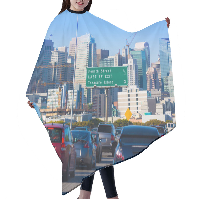 Personality  San Francisco City Traffic In Rush Hour With Downtown Skyline Hair Cutting Cape