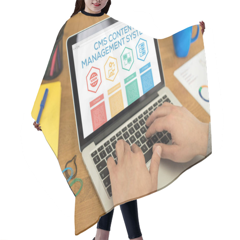 Personality  CMS Content Management System Concept  Hair Cutting Cape