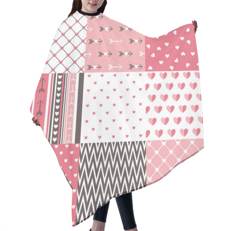 Personality  Seamless Pattern Valentine's Day Hair Cutting Cape