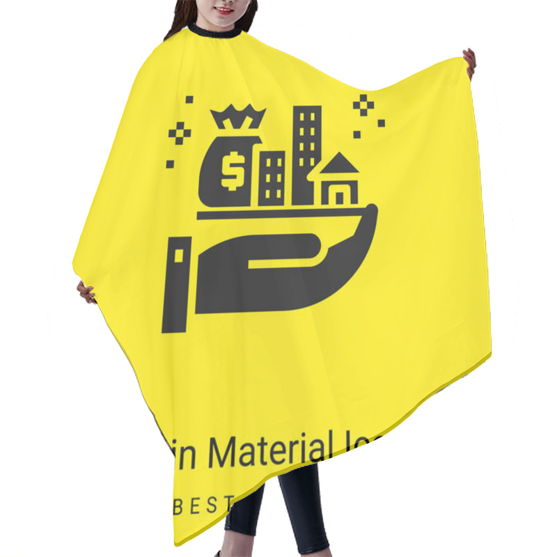 Personality  Assets Minimal Bright Yellow Material Icon Hair Cutting Cape