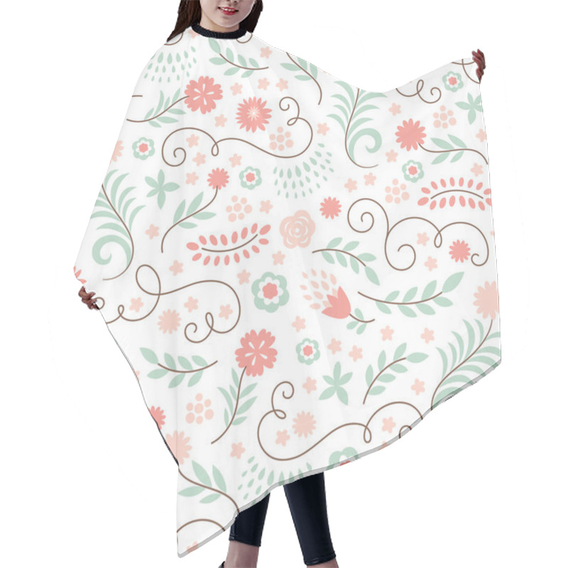 Personality  Seamless Floral Pattern Hair Cutting Cape