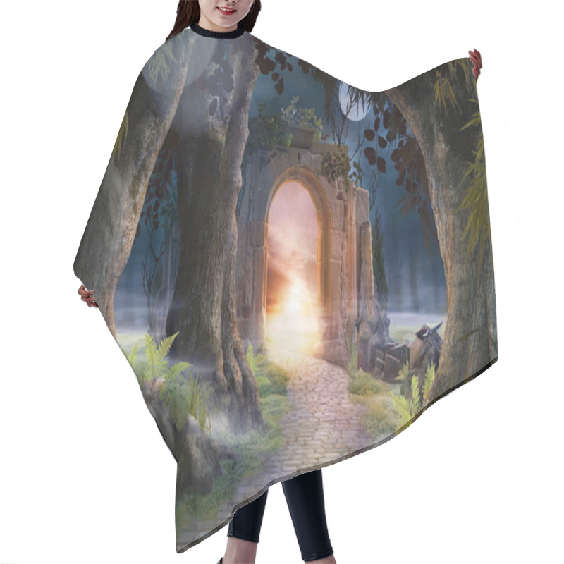 Personality  Archway In An Enchanted Fairy Garden Landscape, Can Be Used As Background Hair Cutting Cape