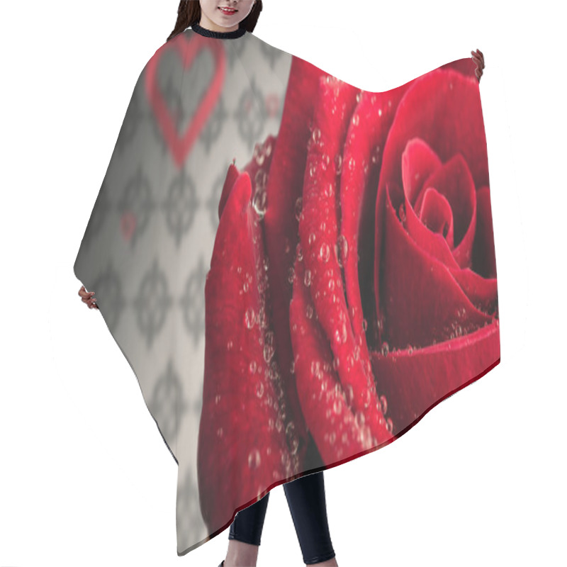 Personality  Rose Against Love Heart Pattern Hair Cutting Cape