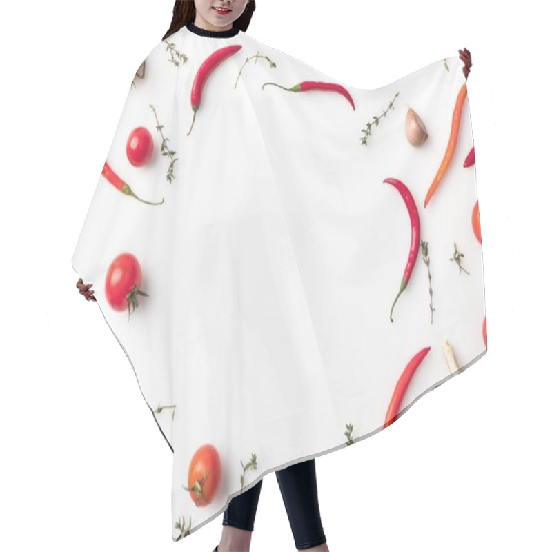 Personality  Circle Of Chili Peppers And Tomatoes  Hair Cutting Cape