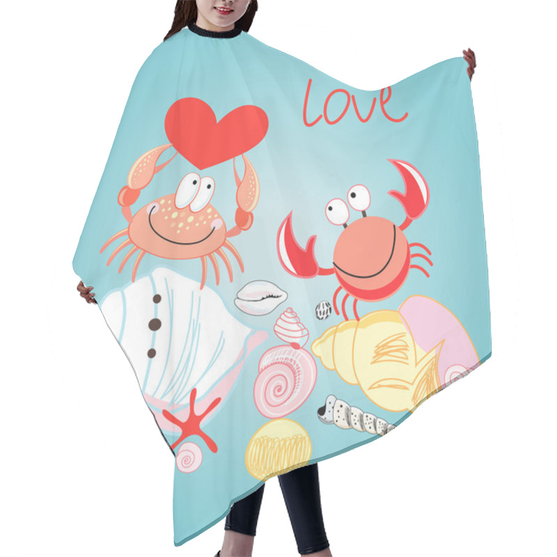 Personality  Crab In Love Hair Cutting Cape