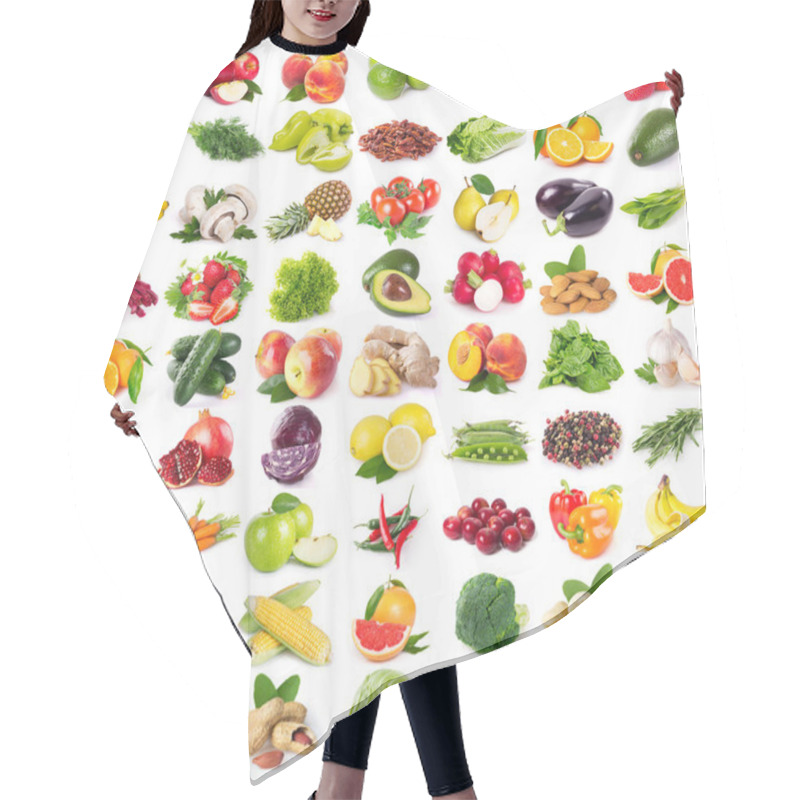 Personality  Collection Of Fresh Fruits And Vegetables Hair Cutting Cape