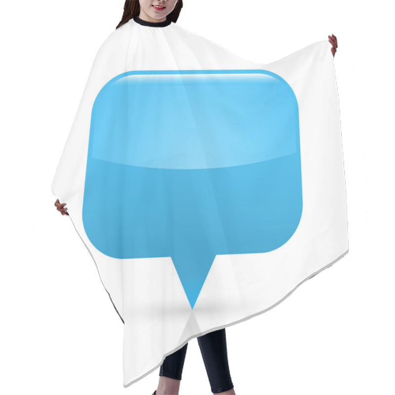 Personality  Blue Glossy Blank Map Pin Icon Web Button. Rounded Rectangle Shape With Gray Shadow And Reflection On White Background. This Vector Illustration Saved In 8 Eps Hair Cutting Cape