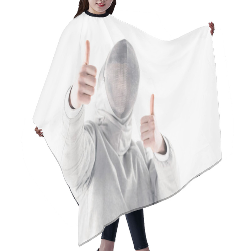 Personality  Professional Fencer With Thumbs Up Hair Cutting Cape