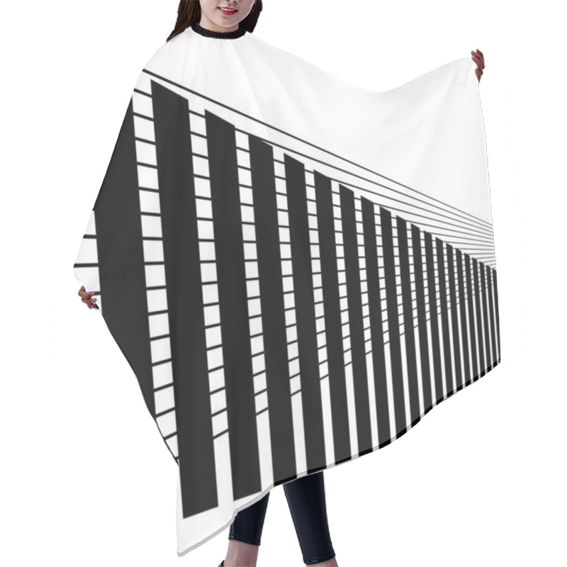 Personality  Abstract Random Grid, Mesh. Lattice, Grating And Grille Pattern With Oblique, Diagonal, Slanting Lines, Stripes Hair Cutting Cape