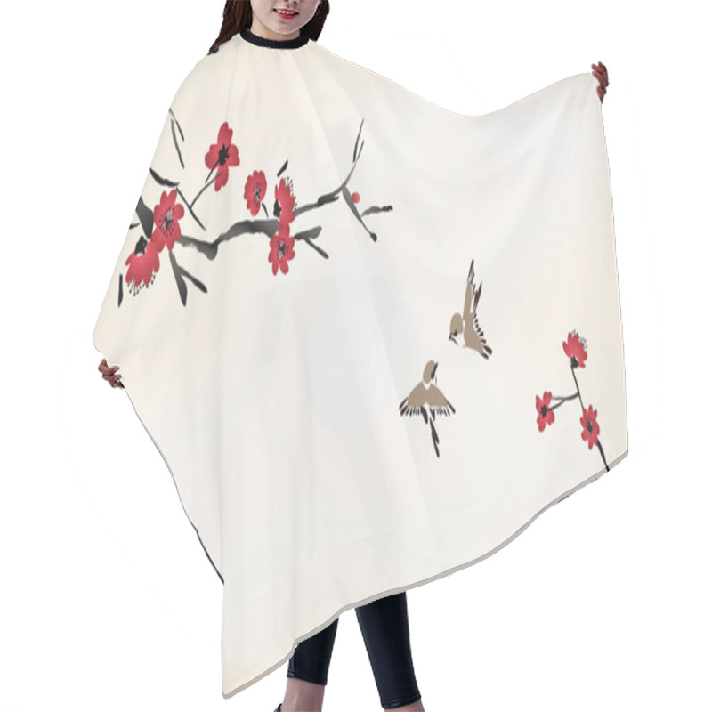 Personality  Blossom Painting Hair Cutting Cape