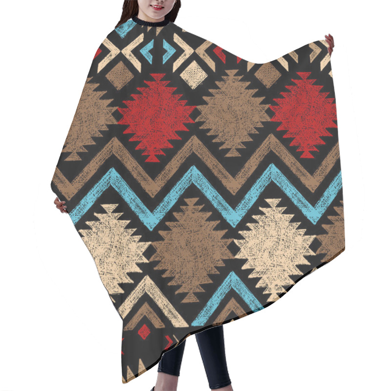 Personality  Hand Drawn Tribal Seamless Pattern Hair Cutting Cape