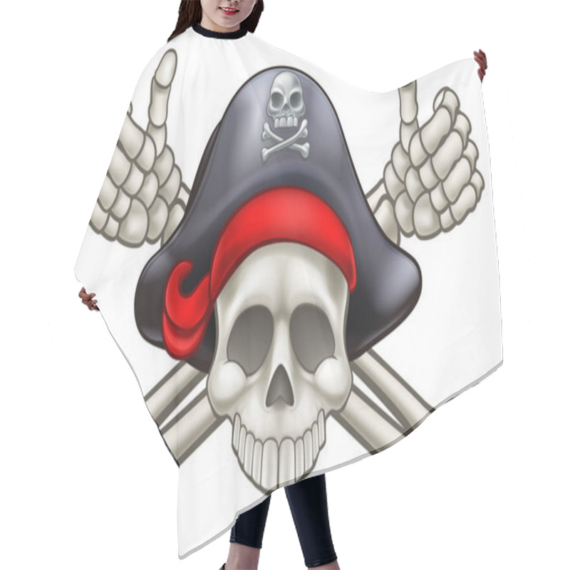 Personality  Skull And Crossbones Pirate Jolly Roger Giving A Thumbs Up Hair Cutting Cape